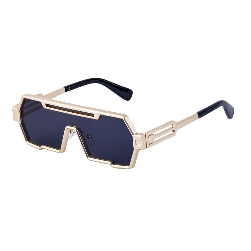 Futuristic Metal-Frame Sunglasses