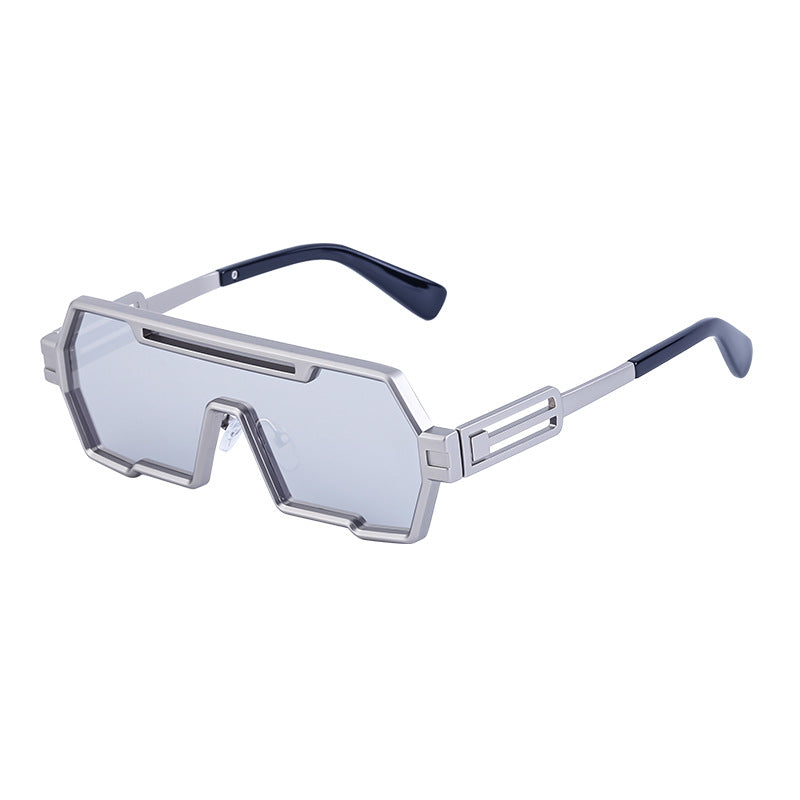 Futuristic Metal-Frame Sunglasses