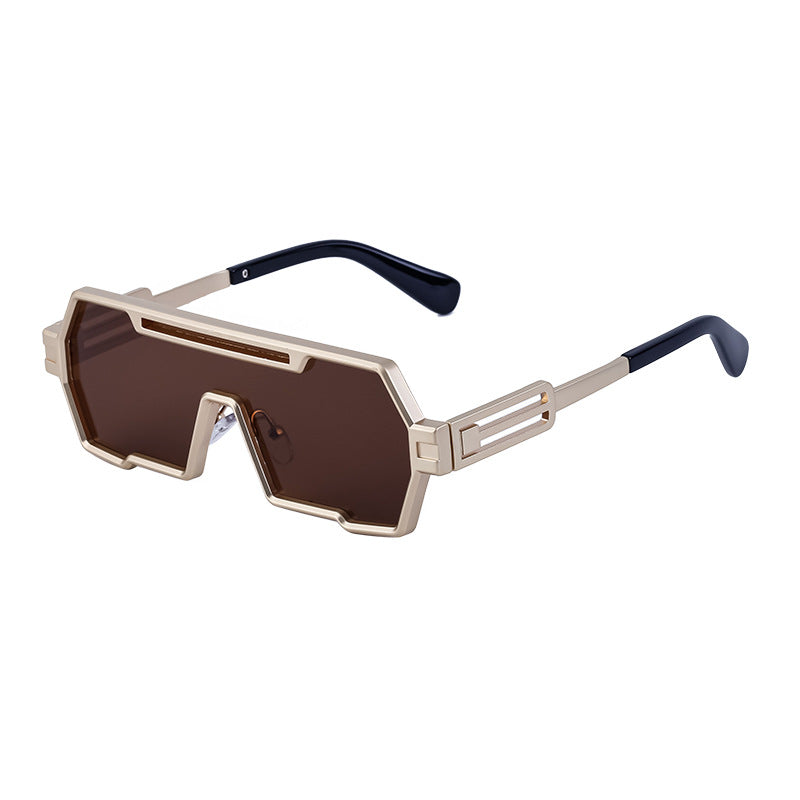 Futuristic Metal-Frame Sunglasses