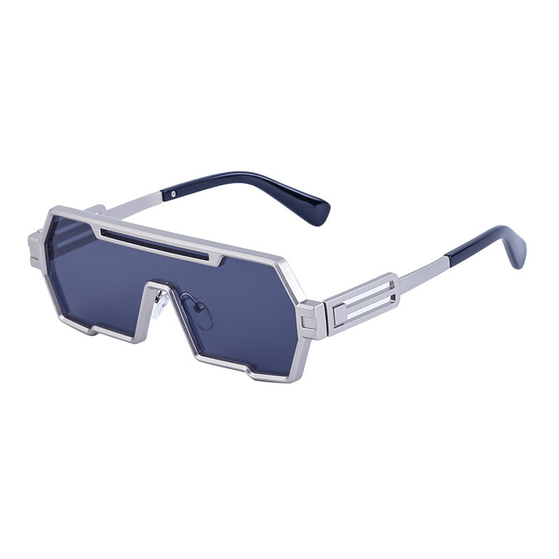 Futuristic Metal-Frame Sunglasses