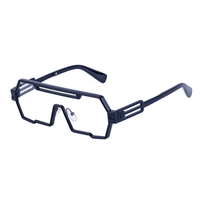 Futuristic Metal-Frame Sunglasses