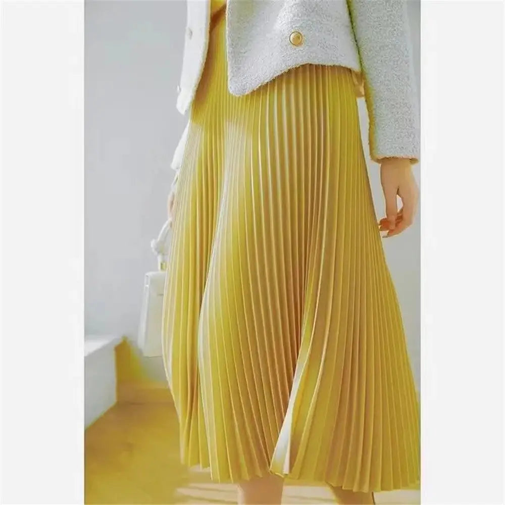 Luxury Elastic Pleated Skirt for Women - Elegant Style