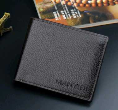 Men's Short Wallet - Stylish Crocodile Texture Leather