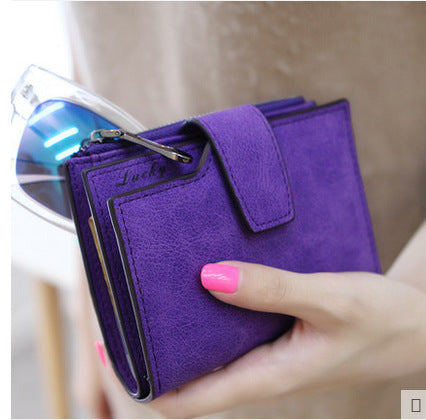 Korean Matte Leather Zipper Wallet and Coin Purse