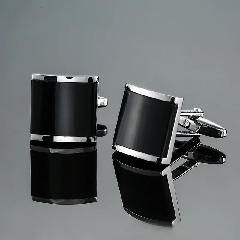 R&z - French shirt cufflinks Luxury Square Blue Red Crystal Zircon cuffs buttons business suit accessories jewelry