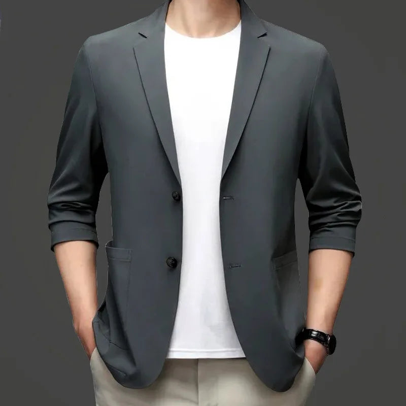 R&z - Jackets Solid Business Casual Suits Coats Male Slim Elastic Blazers Jackets  Clothing 4XL