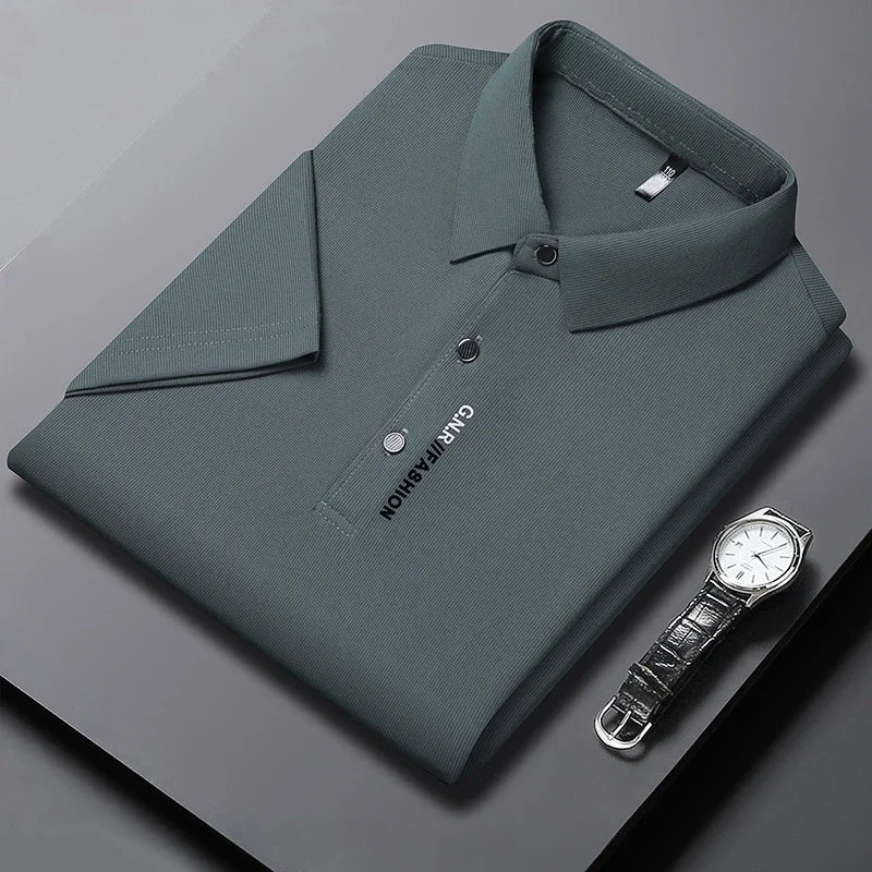 R&Z -Men's Short Sleeve Solid Color Polo Shirt