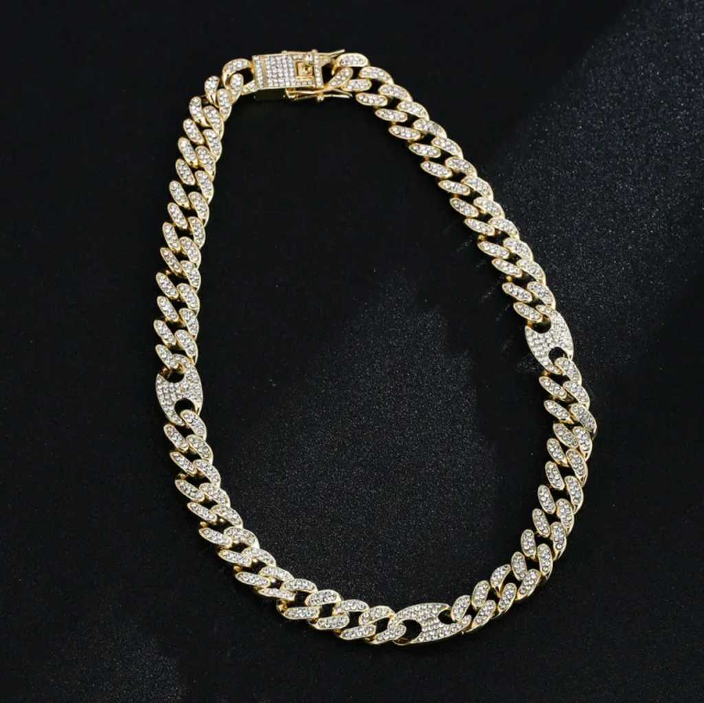 Full Diamond Inlaid Necklace - Trendy Statement Piece