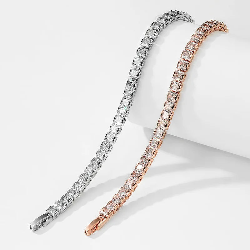 3mm 4mm Moissanite Tennis Bracelets 925 Sterling Silver Full Diamond with Gold Plated GRA Wedding Fine Jewelry for Women