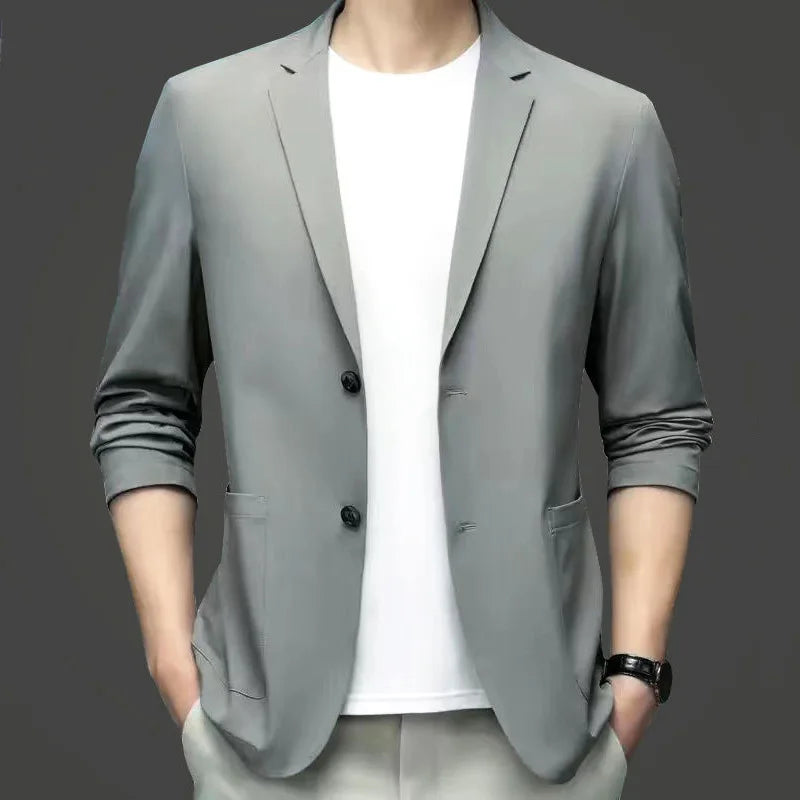 R&z - Jackets Solid Business Casual Suits Coats Male Slim Elastic Blazers Jackets  Clothing 4XL