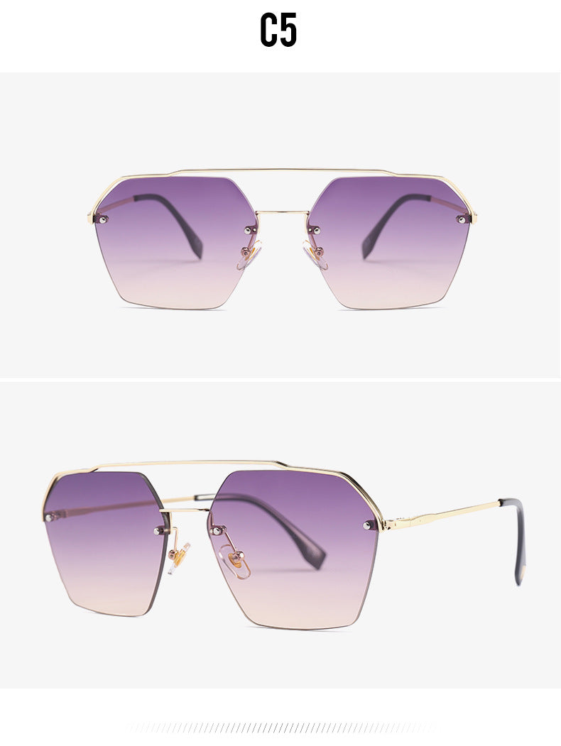 R&z - Fashionable Dual-Bridge Sunglasses for Women
