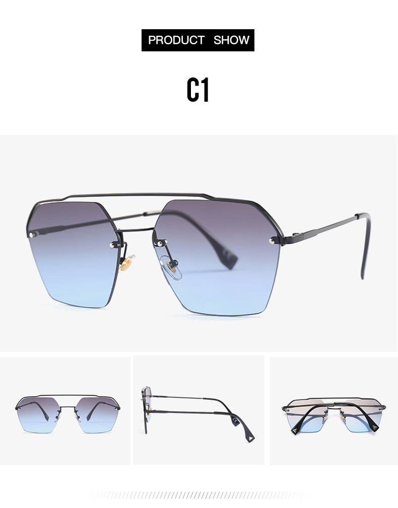 R&z - Fashionable Dual-Bridge Sunglasses for Women