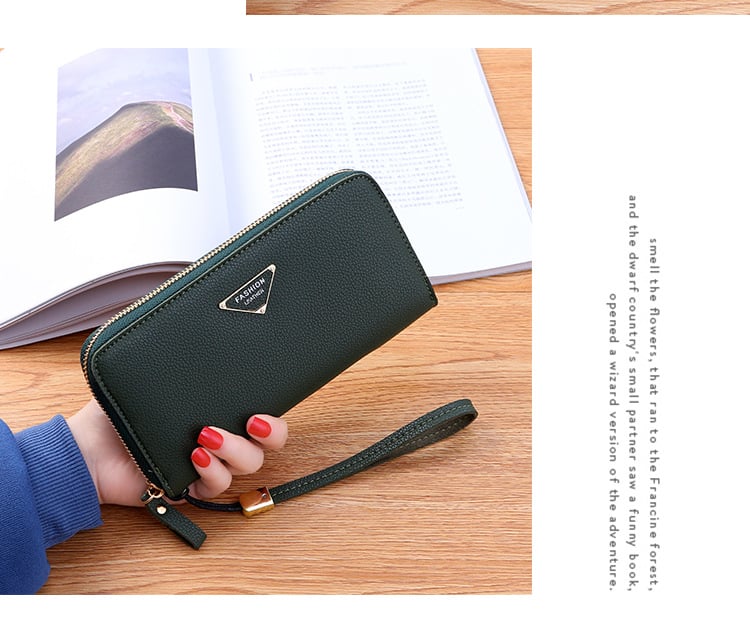 Large Capacity Casual Ladies Wallet with Lychee Pattern
