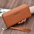 Large Double Zipper Clutch Wallet for Women