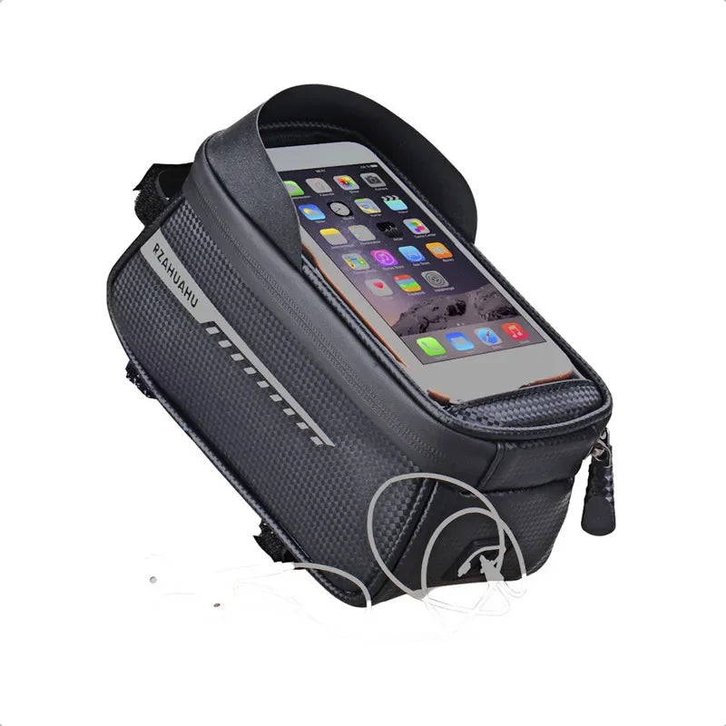 R&z - Bicycle Front Beam Bag Front Tube Cycling Bag Bicycle Waterproof Phone Case Holder