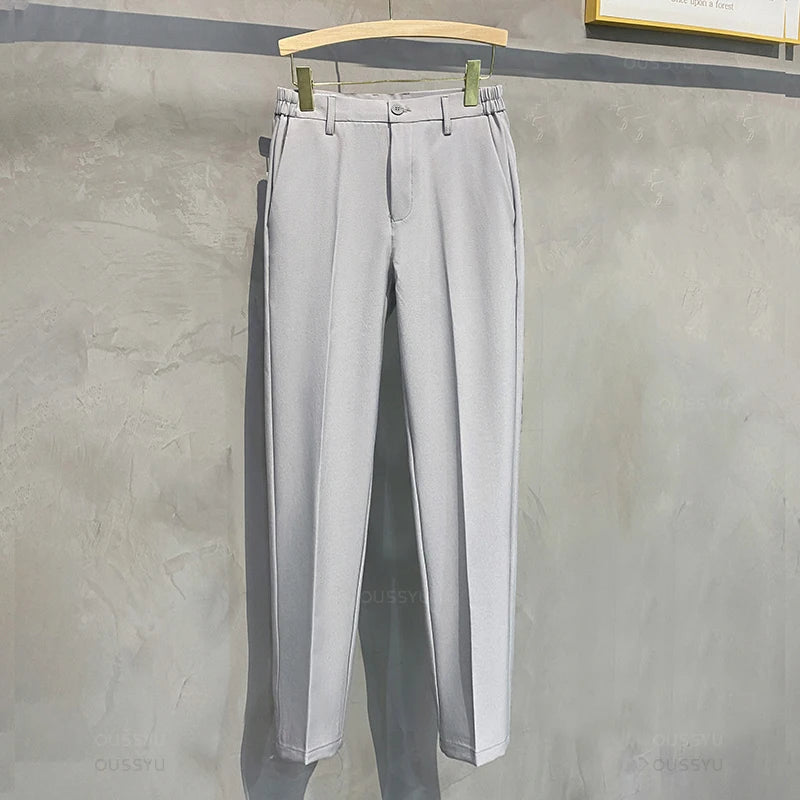 R&z - Casual Pants Suit Pant Slim Fit Work Elastic Waist Jogging Business Trousers Male