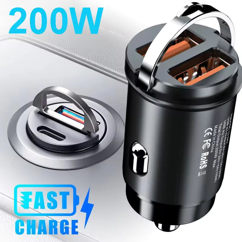 R&z - Car Charger 12-24V Lighter Fast Charging Car USB Type C Charger for Xiaomi Samsung Huawei iPhone Power