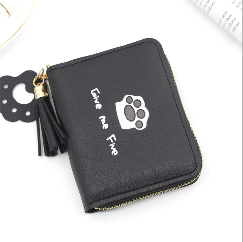 Fashionable Women's Short Wallet with Footprint Design