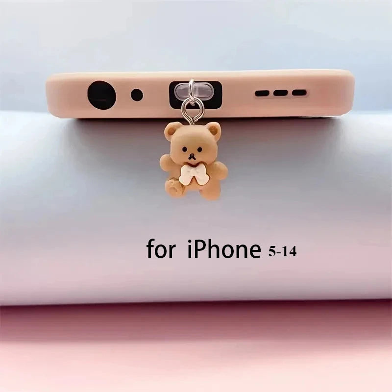 R&z - Cute Bear Phone Dust Plug Decorative Accessories for Phone