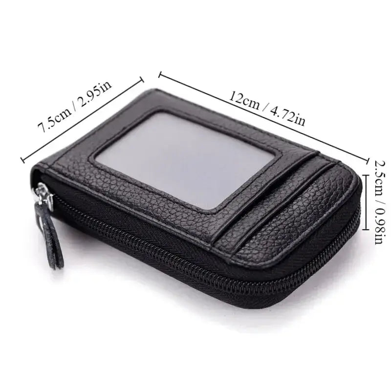 12 Slots RFID Blocking Leather Wallet for Men Women Accordion ID Card Holder Thin Minimalist Credit Card Organizer Slim