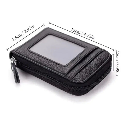 12 Slots RFID Blocking Leather Wallet for Men Women Accordion ID Card Holder Thin Minimalist Credit Card Organizer Slim