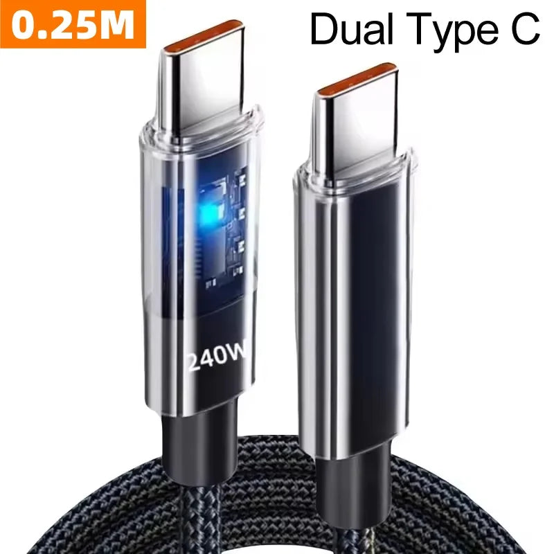 R&z - Fast Charging Data Cable With LED Display USB To Type C Quick Charge Data Cords New