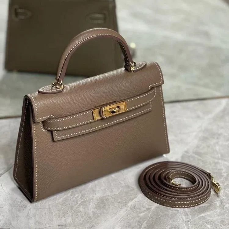 Luxury Genuine Leather Kelly Satchel Bag for Women - Classic Crossbody Handbag