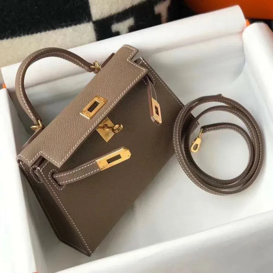 Luxury Genuine Leather Kelly Satchel Bag for Women - Classic Crossbody Handbag