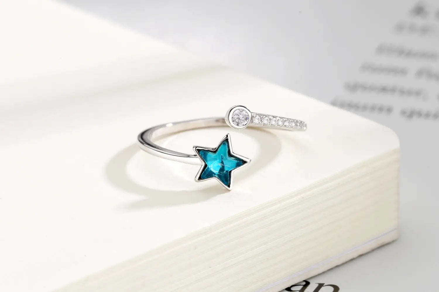 Blue Starry Sky Pentagram Ring