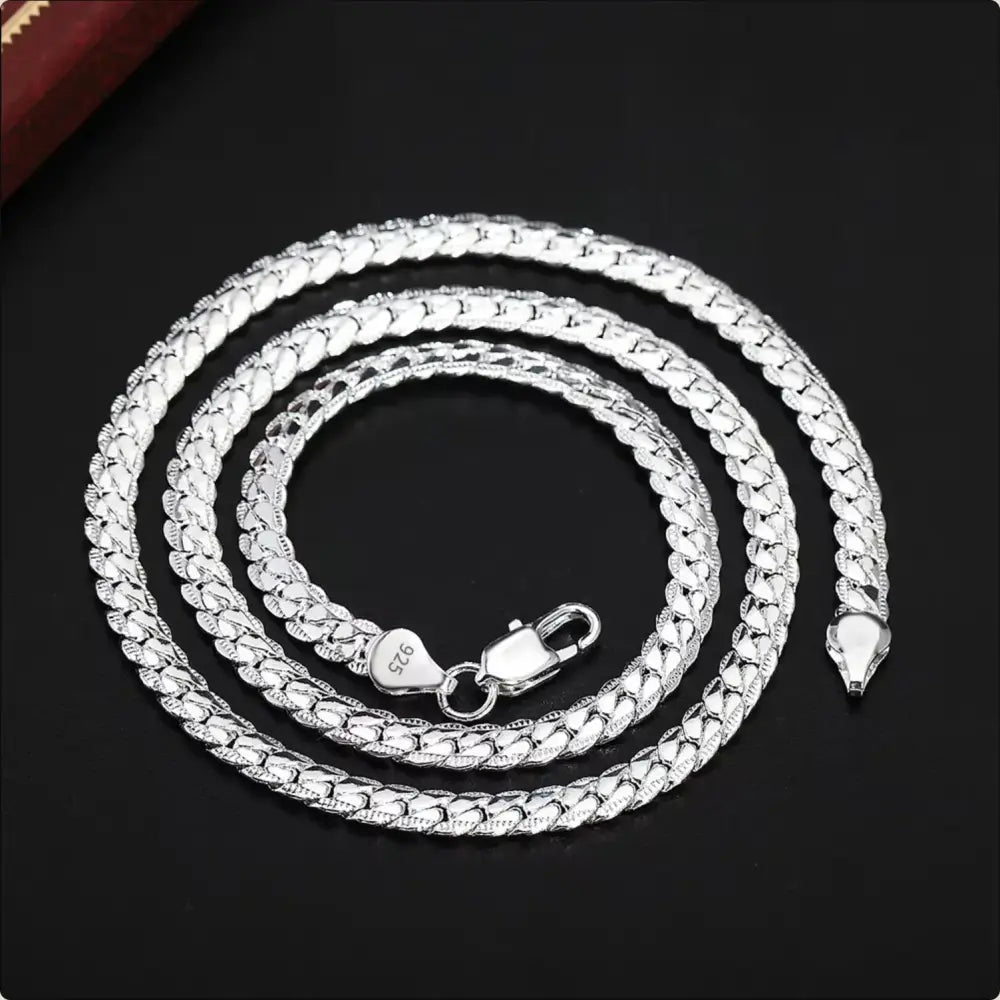 18K Gold/Silver Color 6mm Full Sideways Necklace 8/18/20/24 Inch Chain For Woman Men Fashion Wedding Engagement Jewelry