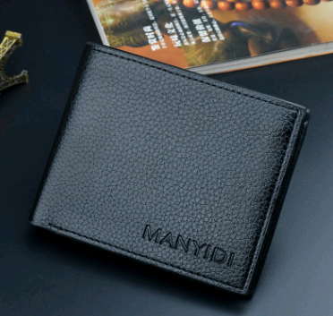 Men's Short Wallet - Stylish Crocodile Texture Leather
