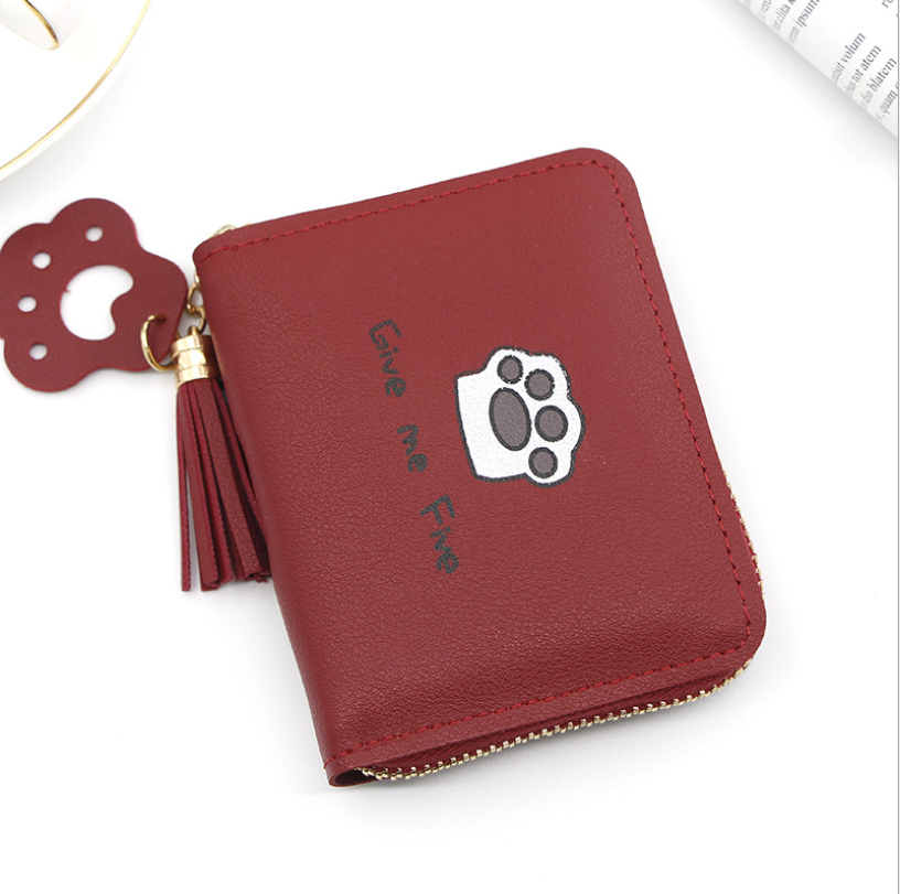 Fashionable Women's Short Wallet with Footprint Design