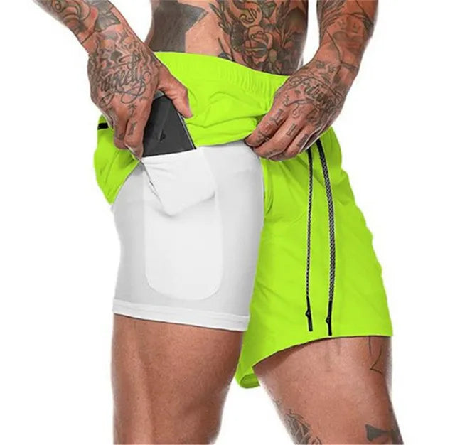 R&z - Men Sport Shorts  Sportswear Double-deck Running Shorts