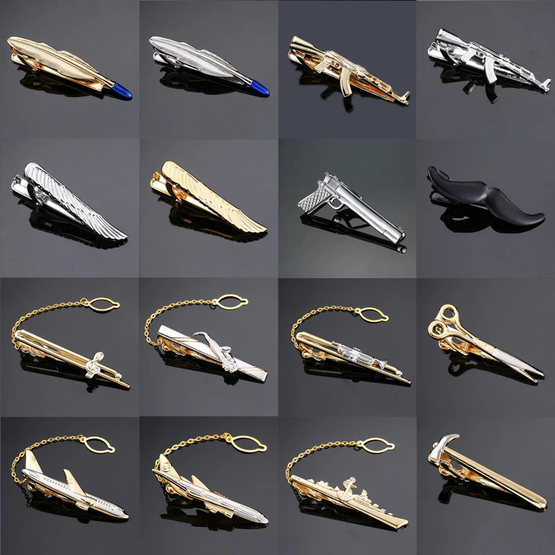 R&z - tie clips aircraft ships machine guns model clips business suits shirts accessories