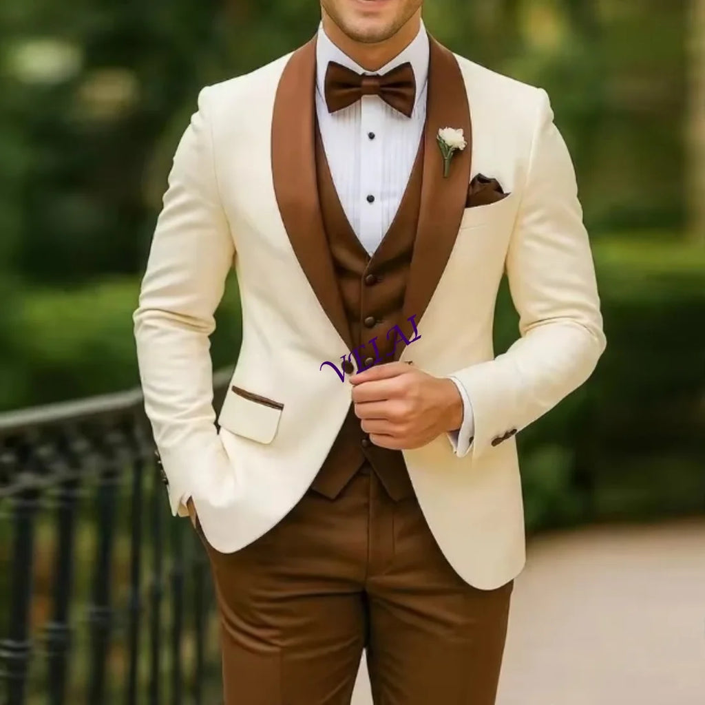 R&z -  Party Prom Business Male Tuxedos 3 Piece Set Blazer Vest P