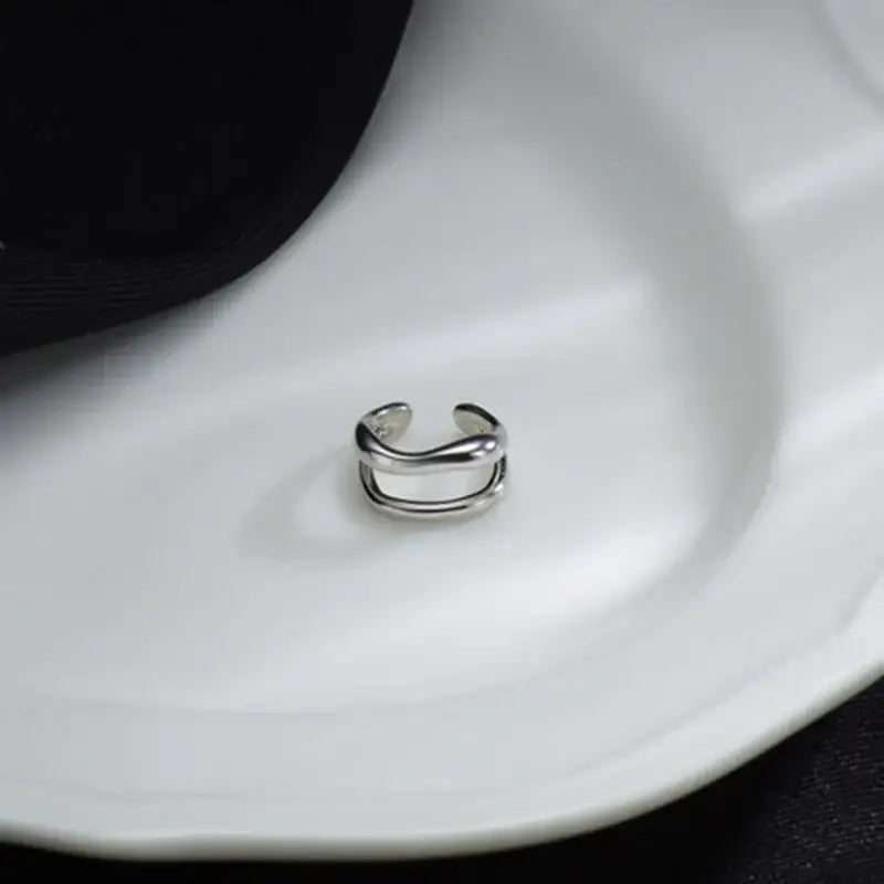 1Pc Ear Cuff Earrings Non-Piercing Double Layer Cuff Ear Clip Earring for Women Fake Cartilage Simple Y2K Jewelry 2025