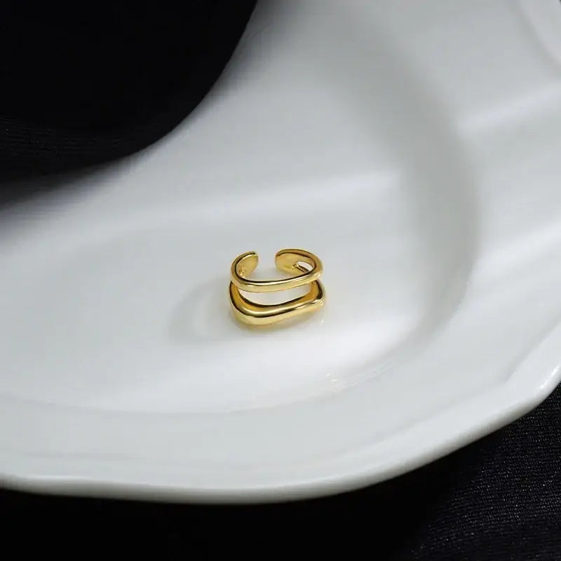 1Pc Ear Cuff Earrings Non-Piercing Double Layer Cuff Ear Clip Earring for Women Fake Cartilage Simple Y2K Jewelry 2025