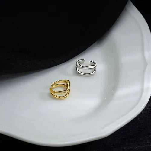 1Pc Ear Cuff Earrings Non-Piercing Double Layer Cuff Ear Clip Earring for Women Fake Cartilage Simple Y2K Jewelry 2025