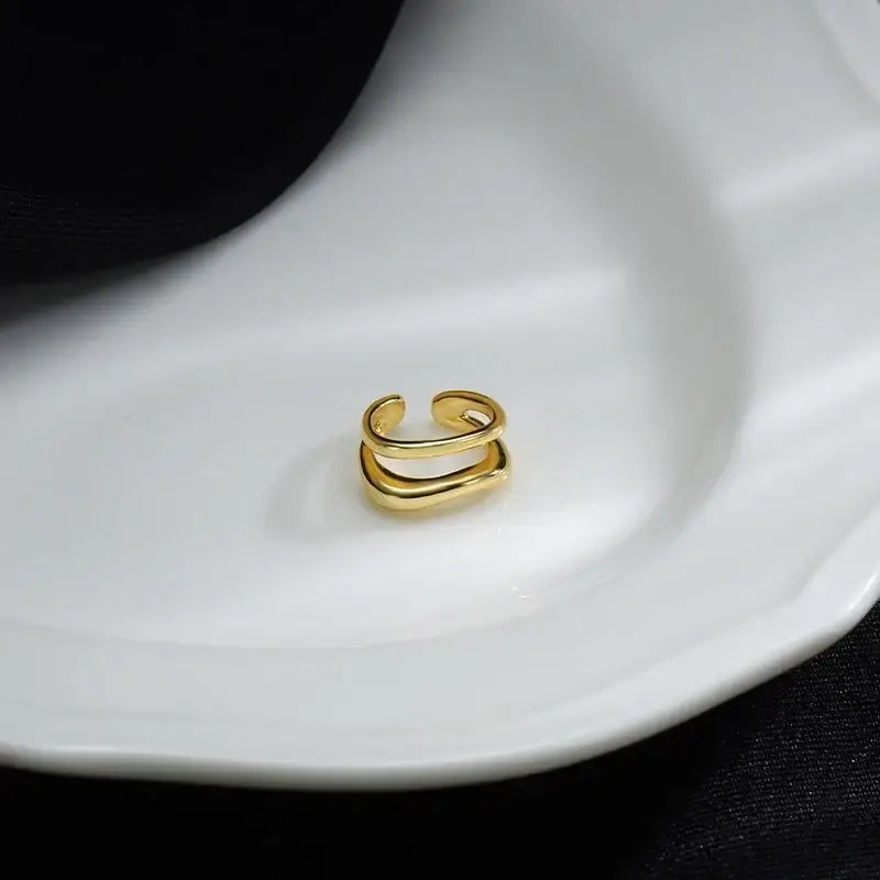 1Pc Ear Cuff Earrings Non-Piercing Double Layer Cuff Ear Clip Earring for Women Fake Cartilage Simple Y2K Jewelry 2025