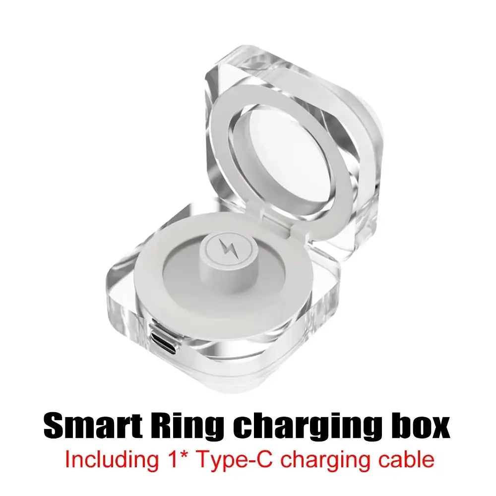 2 Set Display Screen Bluetooth Smart Rings Sleep Heart Rate Oxygen Monitoring Multi Sports Modes IP68 Waterproof Women