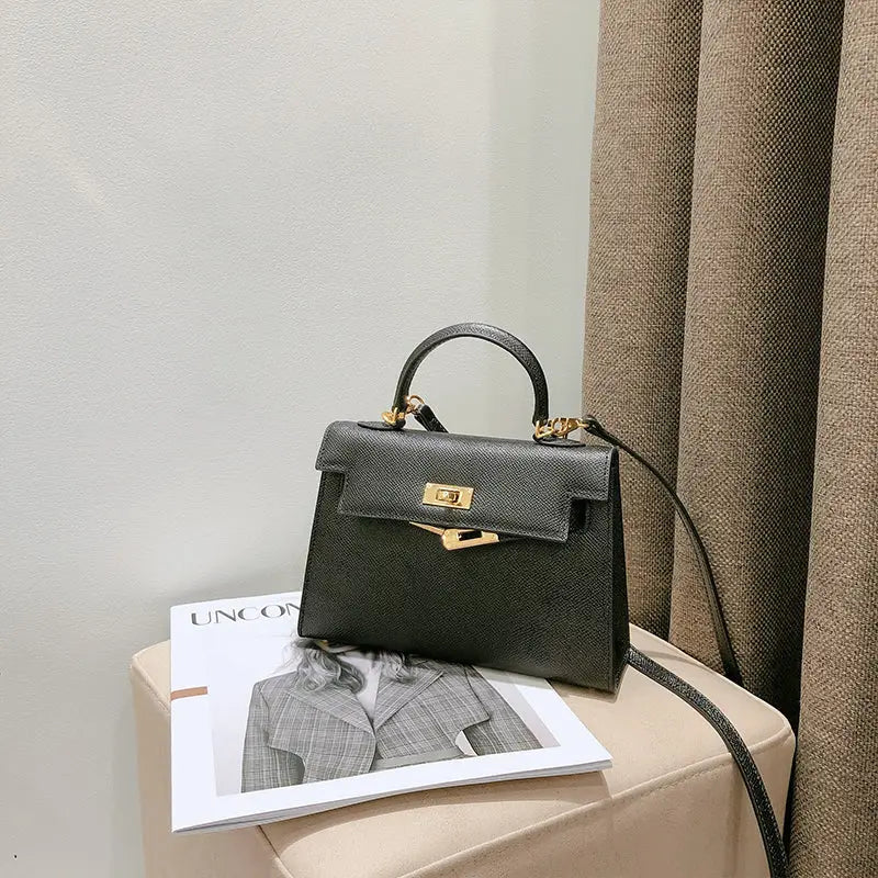 2020 New Mini Leather CK Kelly Handbag for Women - Black