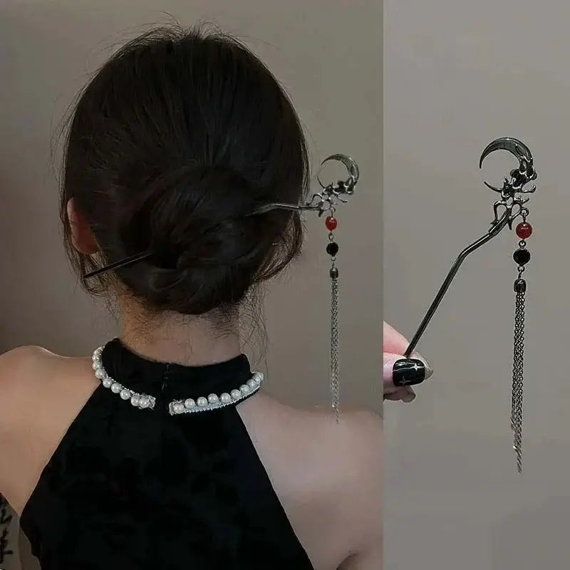 2026 New Chinese Style Butterfly Flower Tassel Hair Stick for Women Vintage Metal Hanfu Chopstick Hair Sticks Hair