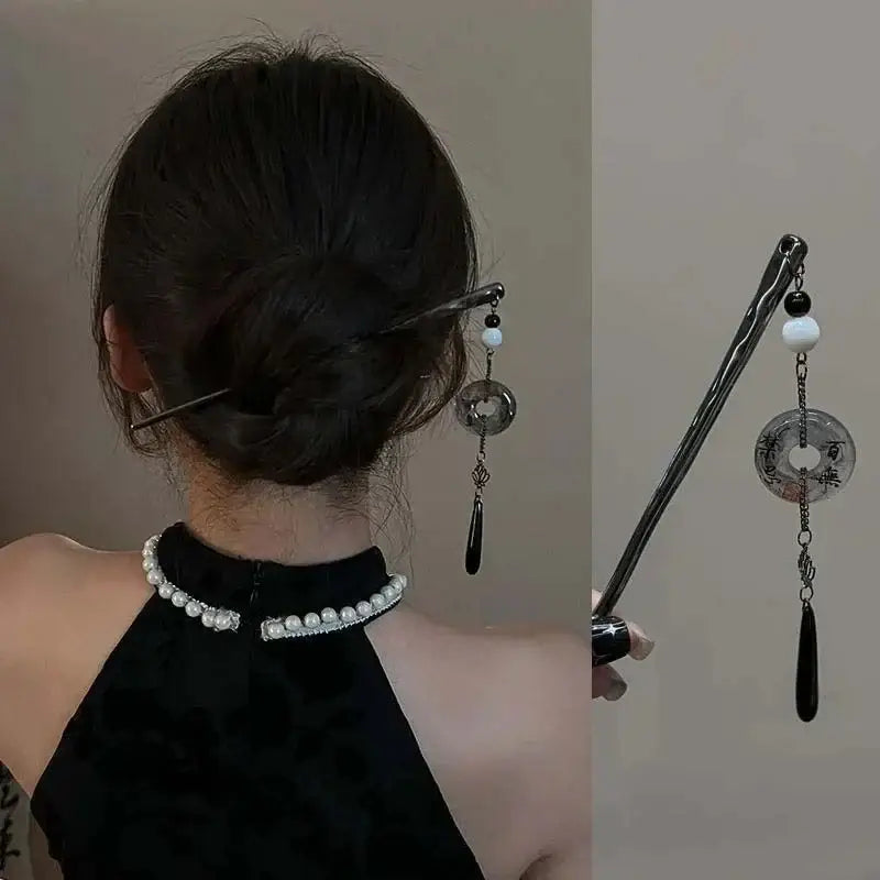 2026 New Chinese Style Butterfly Flower Tassel Hair Stick for Women Vintage Metal Hanfu Chopstick Hair Sticks Hair