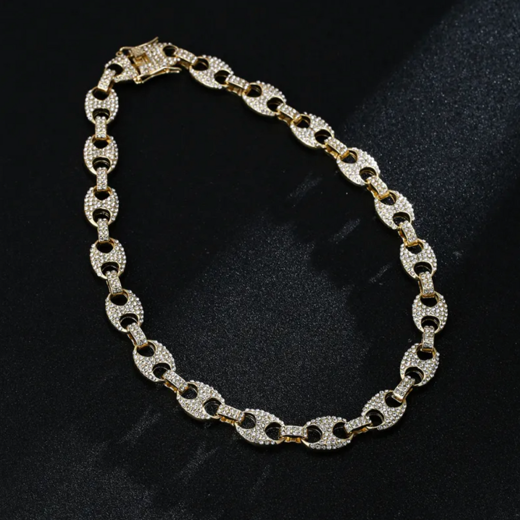 Full Diamond Inlaid Necklace - Trendy Statement Piece