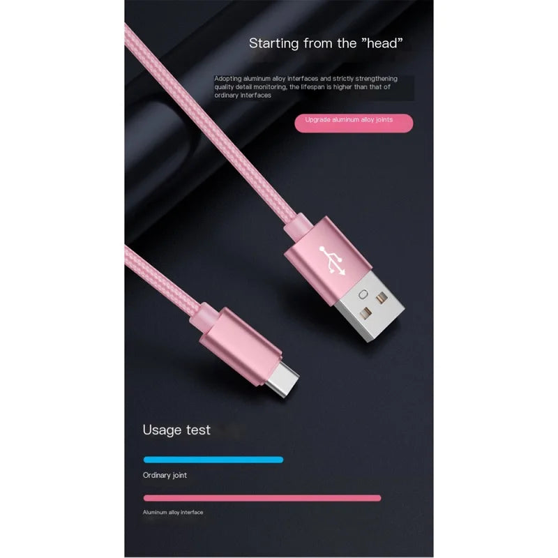 R&z - Type C  Nylon Braided Data Cable Charger For Huawei Samsung Android