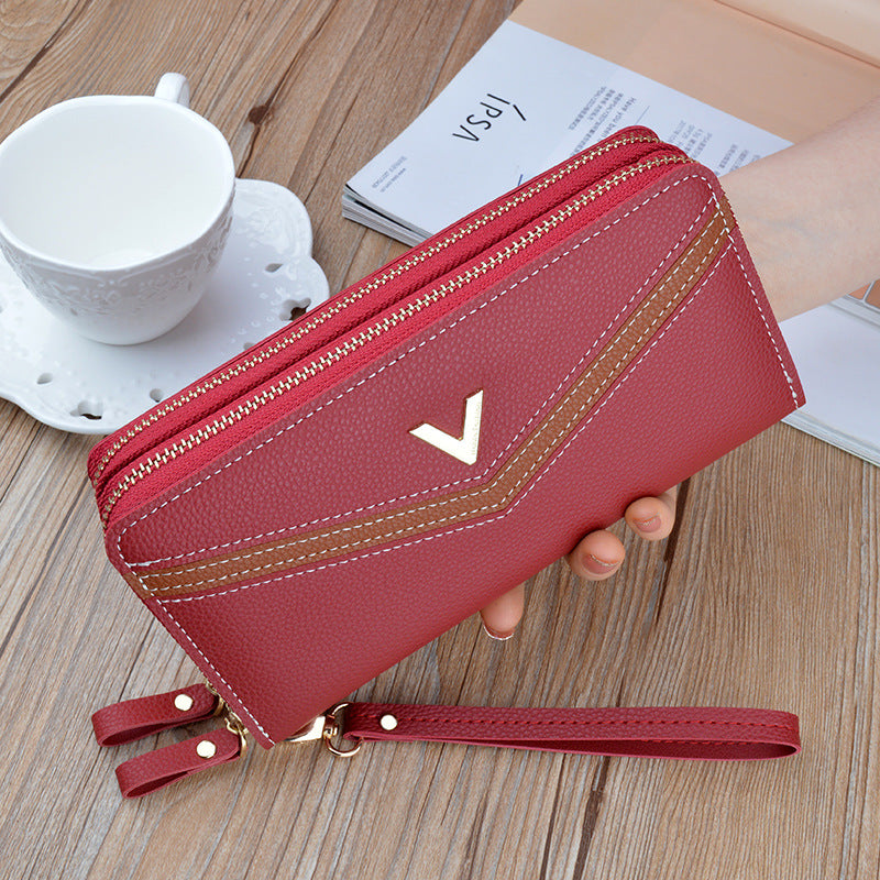 New Women's Long Double Zip Clutch Wallet