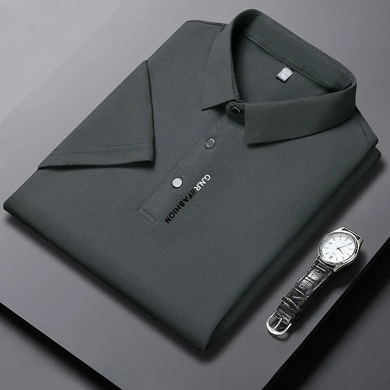 R&Z -Men's Short Sleeve Solid Color Polo Shirt