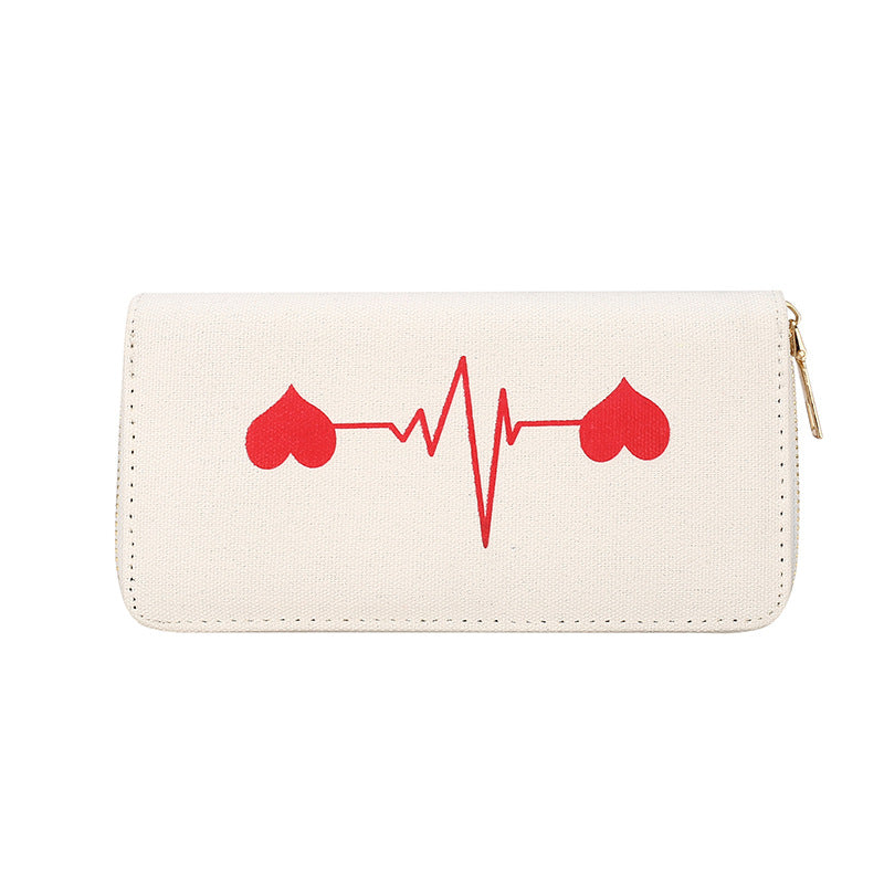 Foldable Canvas Student Wallet - Cute & Simple Design