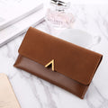 Frosted Color Matching Long Wallet for Ladies