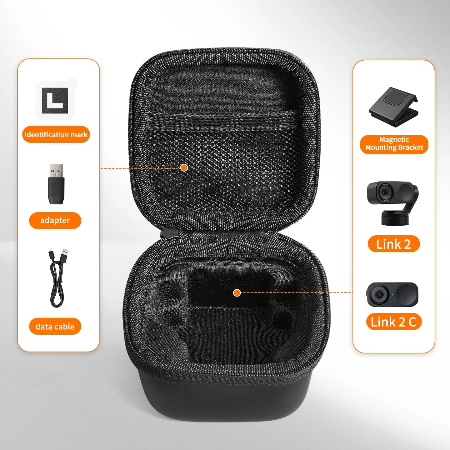 Portable Storage Bag For Insta360 Link 2/2C/2PRO Camera Accessories EVA Hard Shell Case Anti-Scratch Protective Box Travel Box
